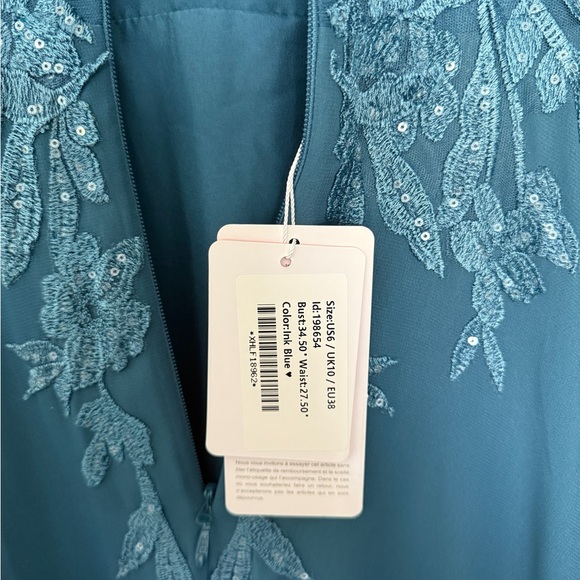 JJs House Teal Lace Long Sleeve Dress - Picture 7 of 7